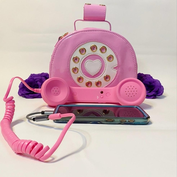 Pink Retro Telephone Handbag - Picture 2 of 3
